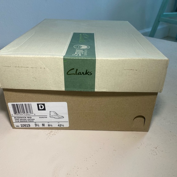 🆕 Clarks Mens Bushwick Mid Dark Brown Leather Cuir Marron Fonce Size 9.5 - Picture 2 of 11
